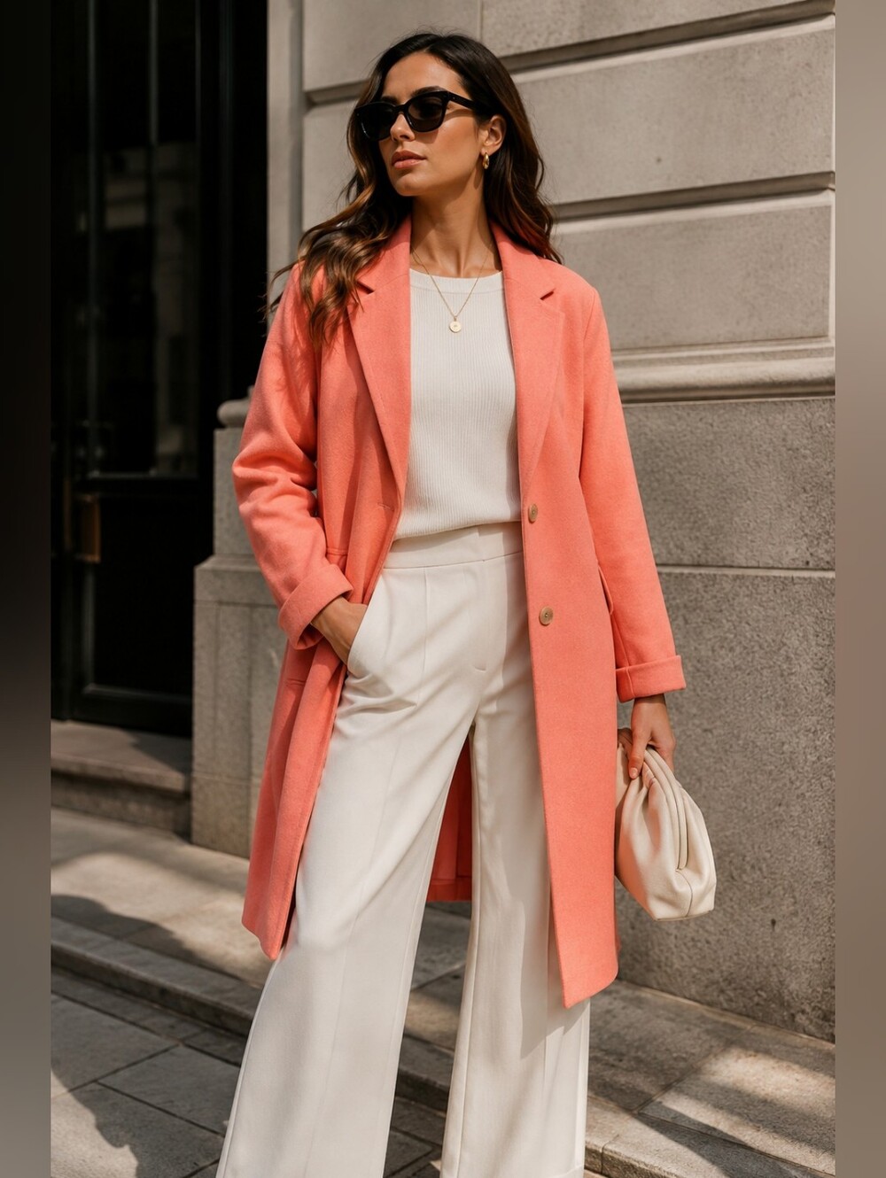 ASOS Tall Coral Salmon Tailored Longline Coat – US Size 4 – NWOT